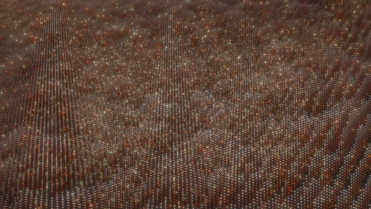 Golden Glittering Digital Grid Abstract Luxury Particle Background