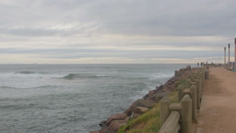 beautiful beach with  background of fisherman, durban, rsa