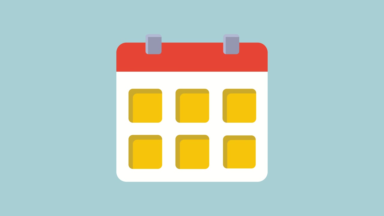 Icona animata del calendario che si riempie di date