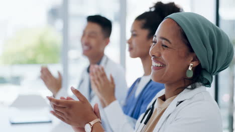 applause, success and winner with doctors