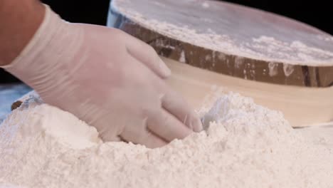 processing flour to make dough