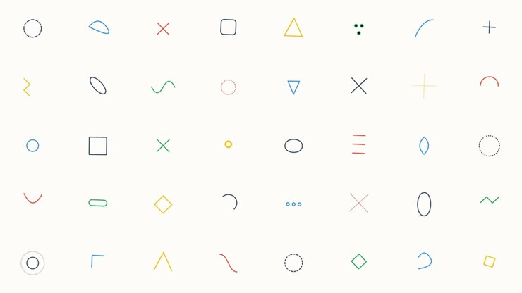 Abstract Background with Animated Geometric Shapes and Changing Colors