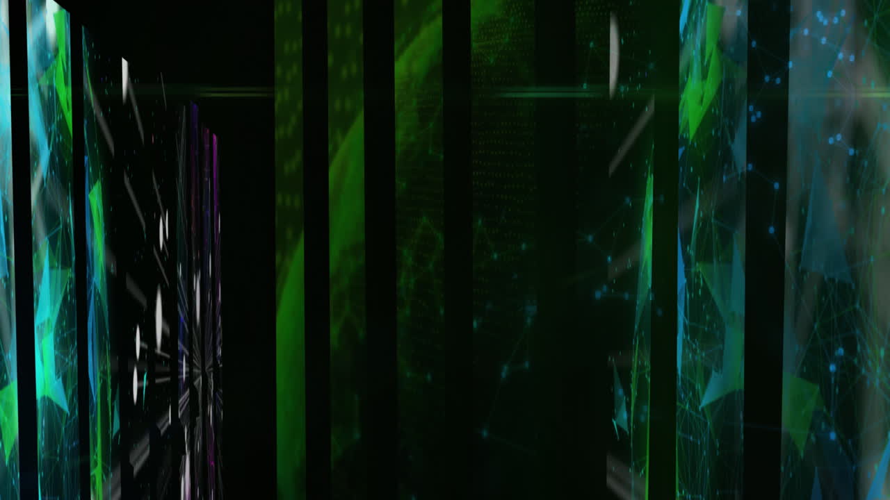 animación de formas en movimiento sobre fondo negro