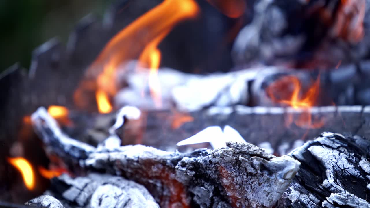 Burning Wood. Burning fire in a home fireplace