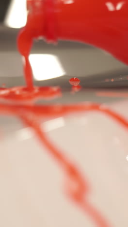 red paint flowing on a surface