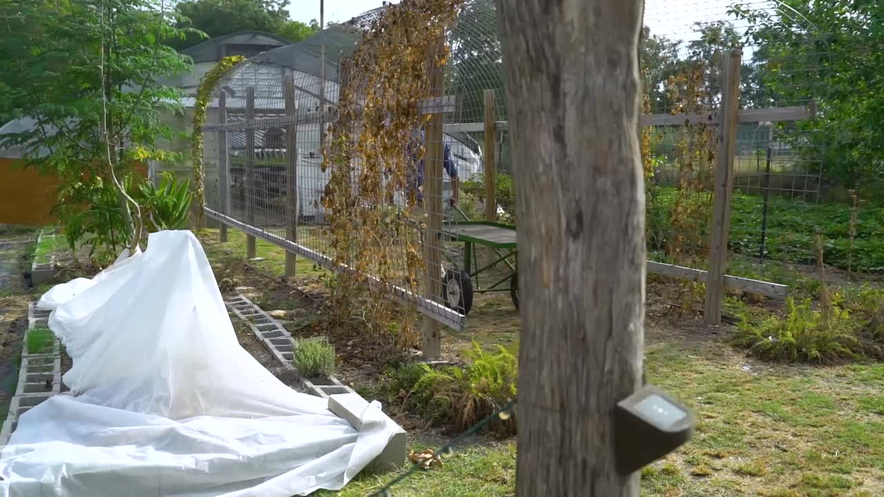 농부가 온실에 들어가다