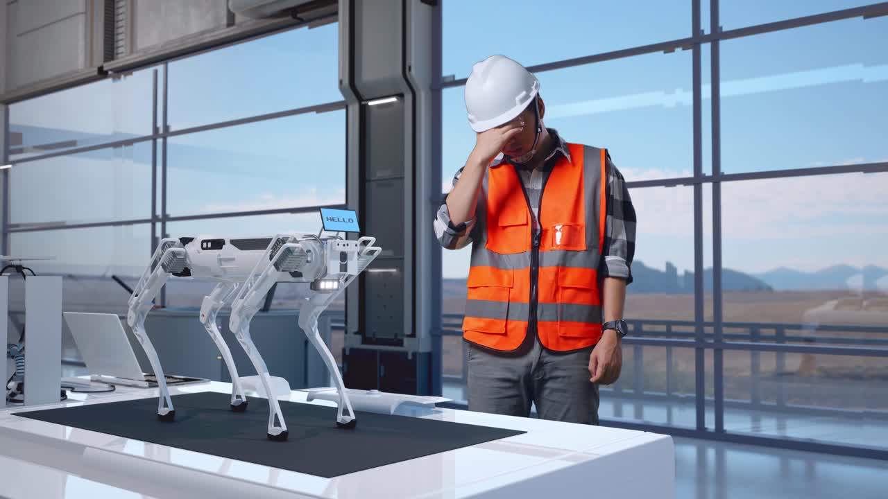 problema del trabajador y el robot en la fábrica moderna