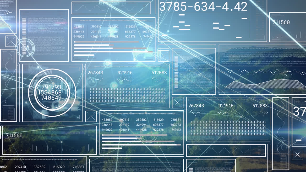Animation of connections and data processing on screens