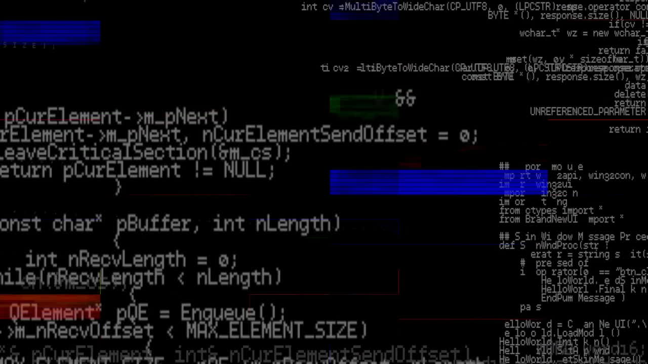 Data processing on black background