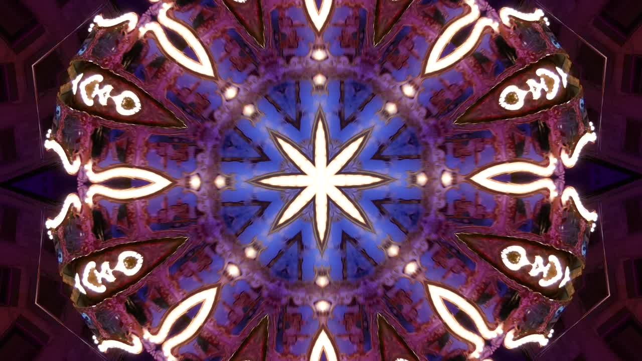 fondo abstracto multicolor y movimiento con efecto caleidoscopio