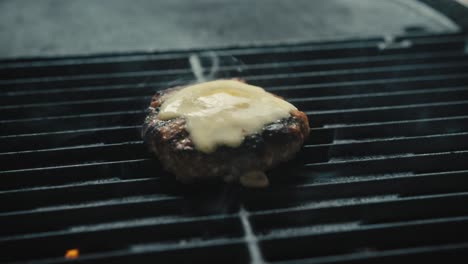 grilled cheese burger on a grill