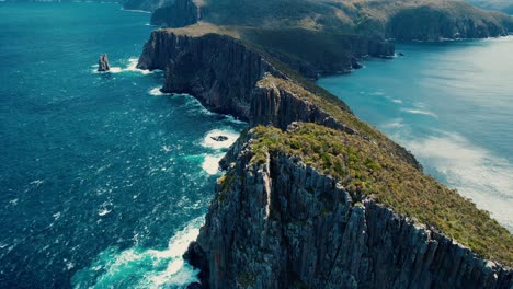 cape hauy drone view of peninsula in tasmania, australia