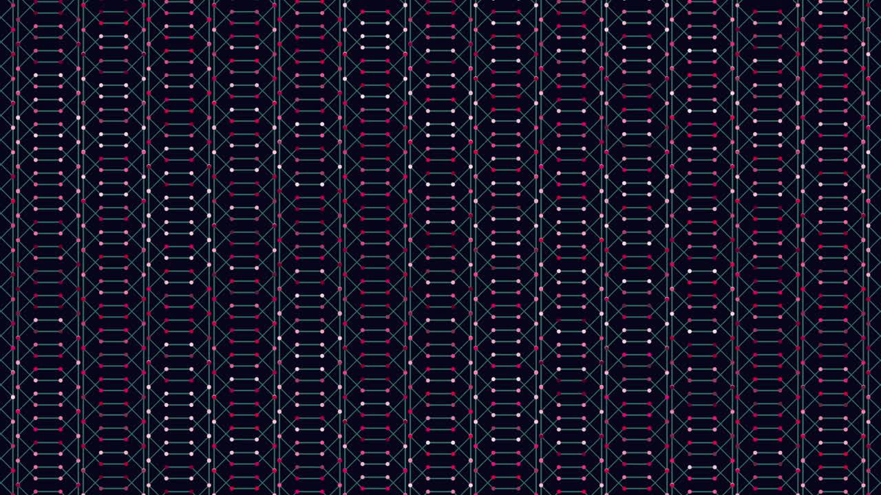 Black and blue dot pattern with varying grid sizes creates mesmerizing tiling effect