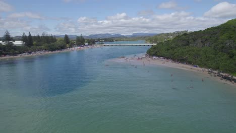 tallebudgera creek - burleigh mountain and palm beach - australia - aerial shot