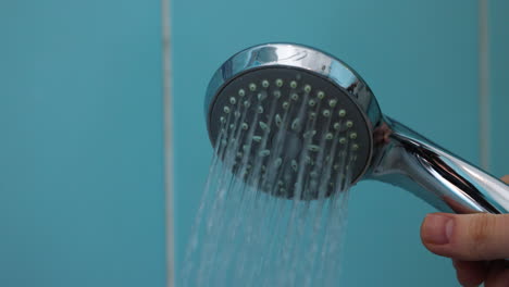 hand holding shower head