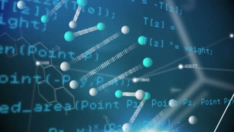 chemical structures with codes and double helix dna