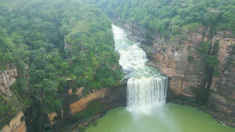 waterfall rajdari devdari and latif shah dam aerial view