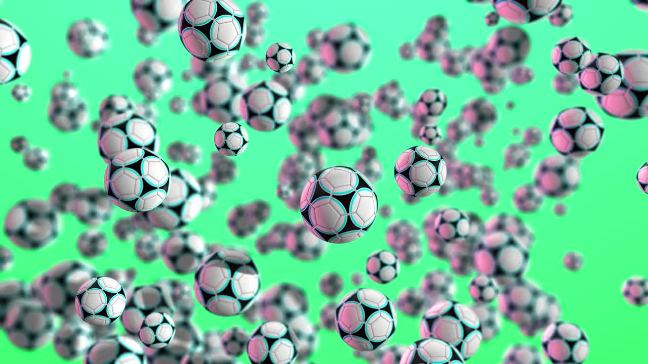 спортивный фон многократный футбольный мяч зеленый
