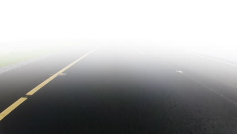 animation of moving empty road with fog