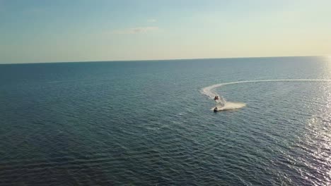 a motor boat takes tourists on the sea waves 05