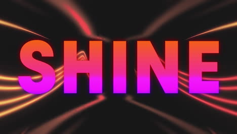 animation of shine text over moving neon shapes