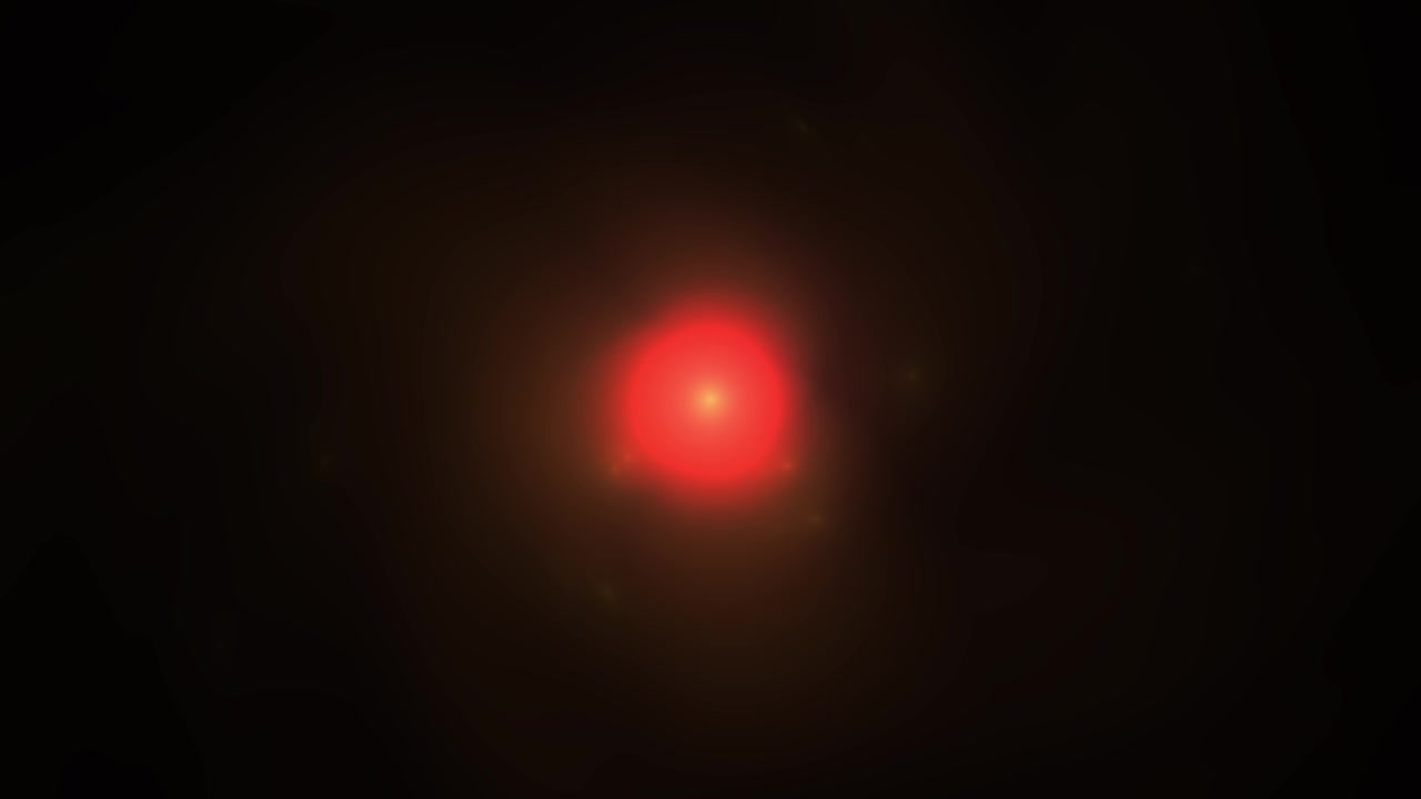 Abstract Glowing Red Light Pulsing in Dark Space