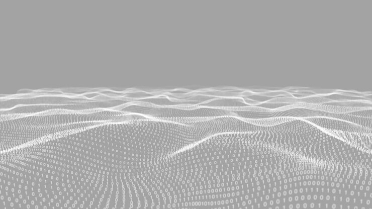 Digital wave moving against grey background