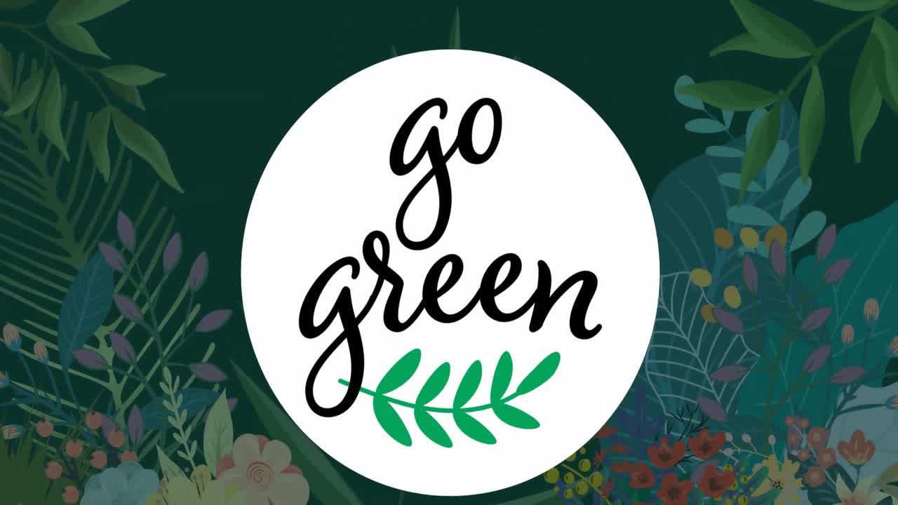 animación de ir verde en círculo en el fondo de la selva