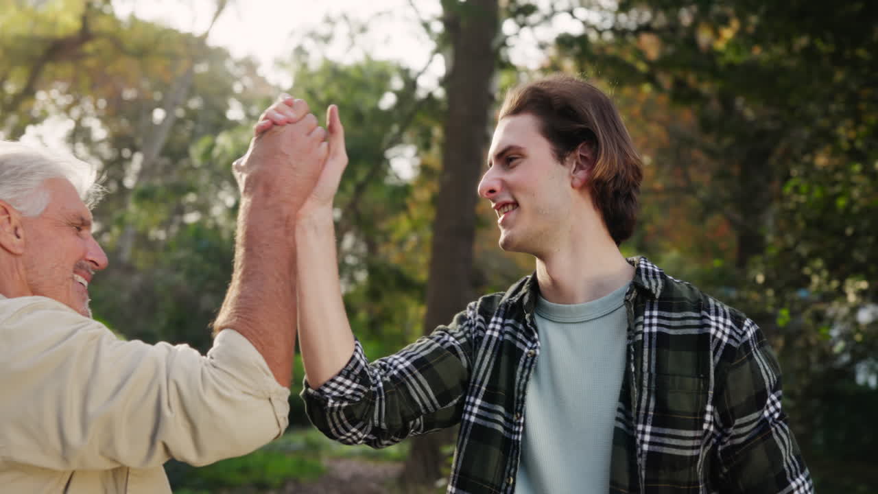 Affectionate Father and Son Moment in Nature