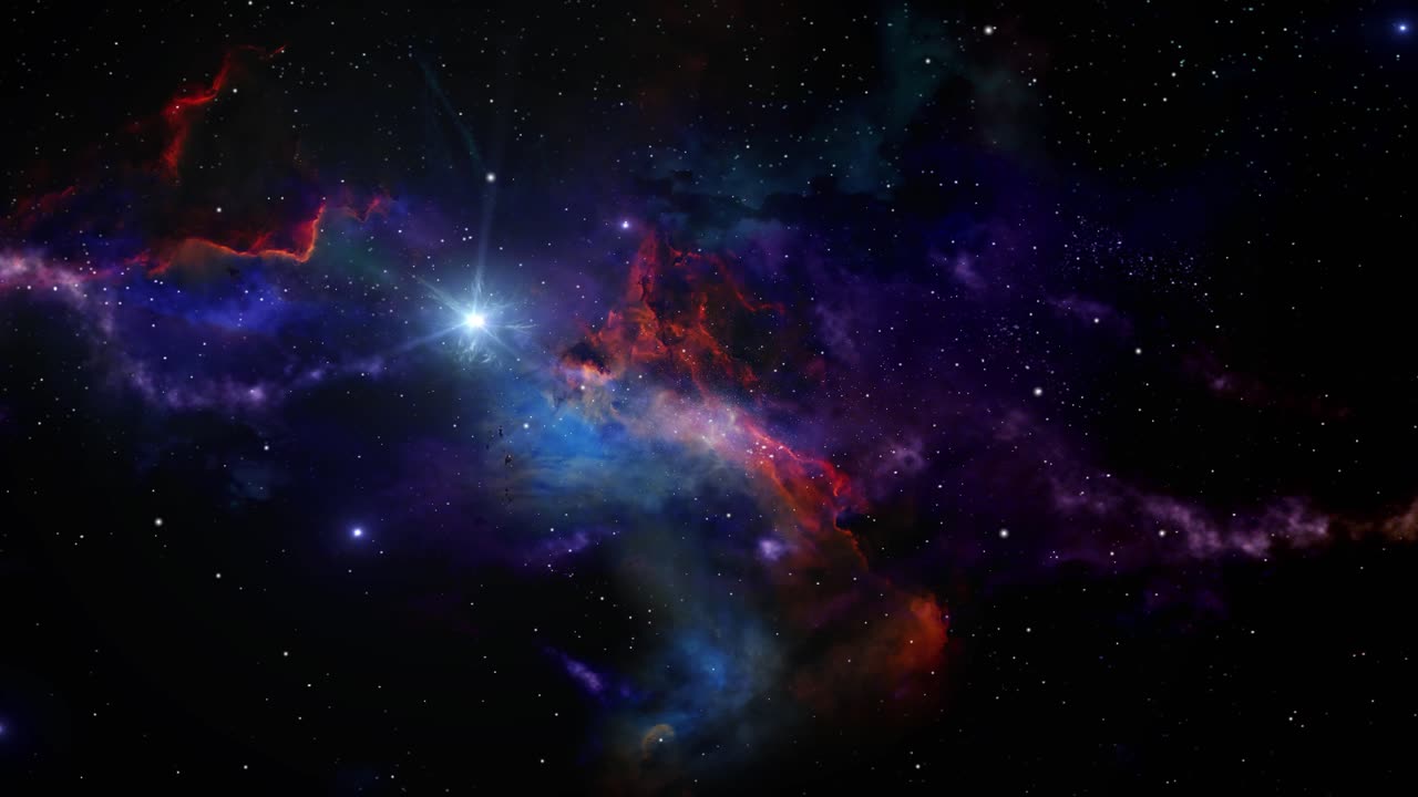 purple nebula animation in the universe