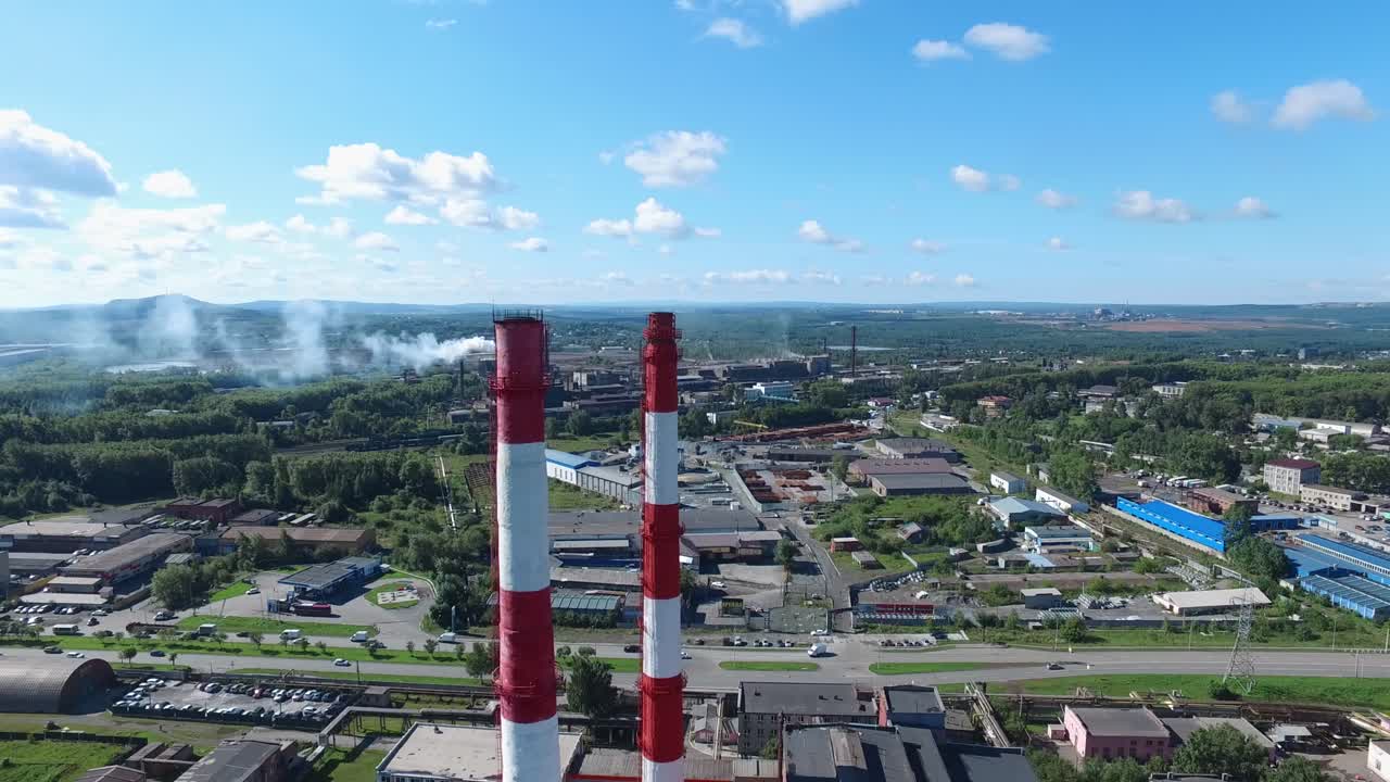 산업 구역의 공중 사진