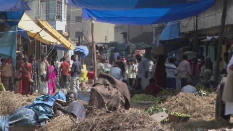 a busy market in india