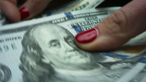 female hands holding money cash