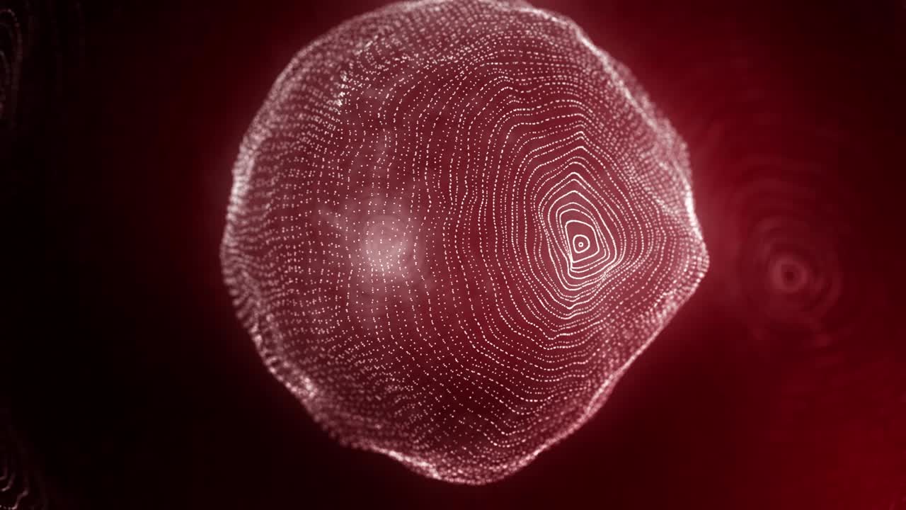 esfera colorida en el espacio. movimiento abstracto esfera colorida sobre fondo negro