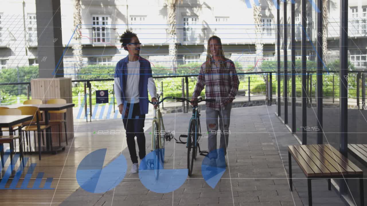 animación del procesamiento de datos sobre el paisaje urbano