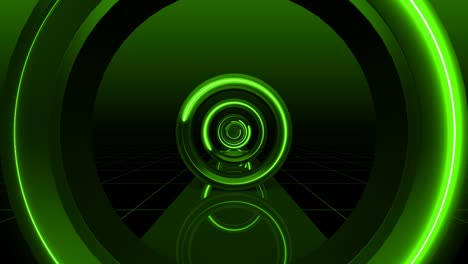 green loop abstract geometric cycle background tunnel