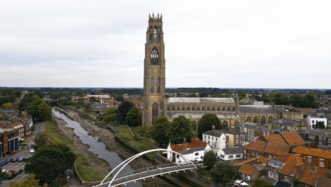 scenic beauty of boston, lincolnshire, in mesmerizing aerial drone footage: port, ships, saint botolph church , saint botolph's bridge