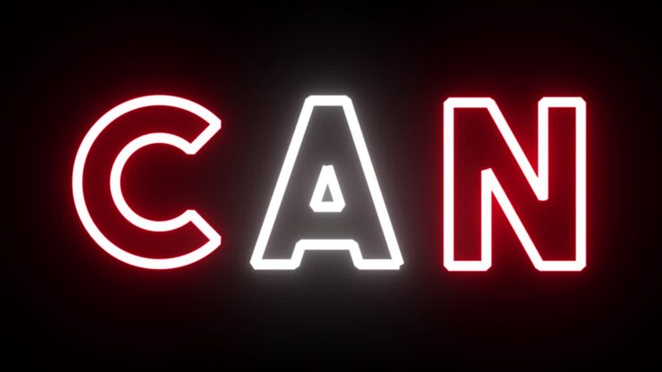 Insegna al neon canadese rossa e bianca