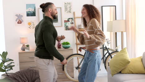 dancing couple, fun and energy while doing