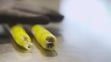 close up of caramel candy manufactured by hand