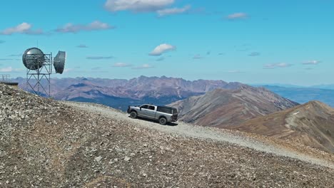 silver ram truck on mountaintop
