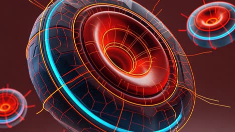 abstract 3d donut with glowing lights