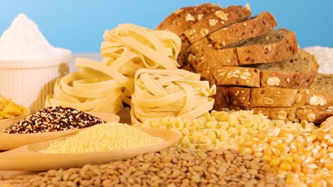 variety of grains and pasta