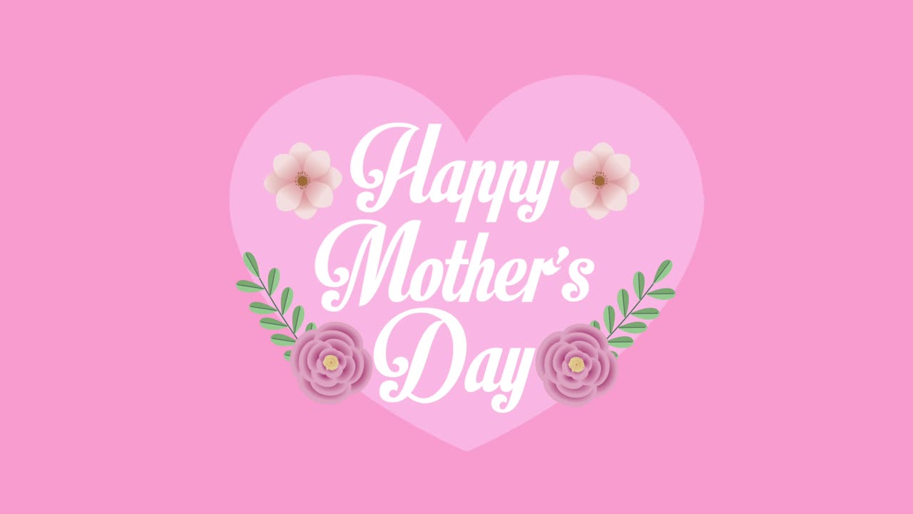 행복한 어머니의 날 꽃으로 가에 글자