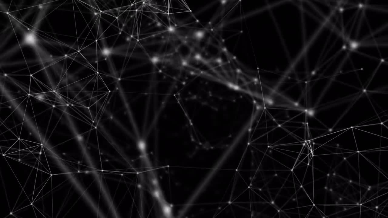 Animation of network of connections on black background