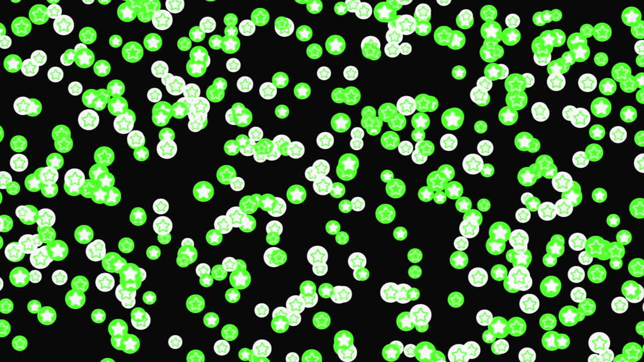 초록색과 색의 별 모양의 배경