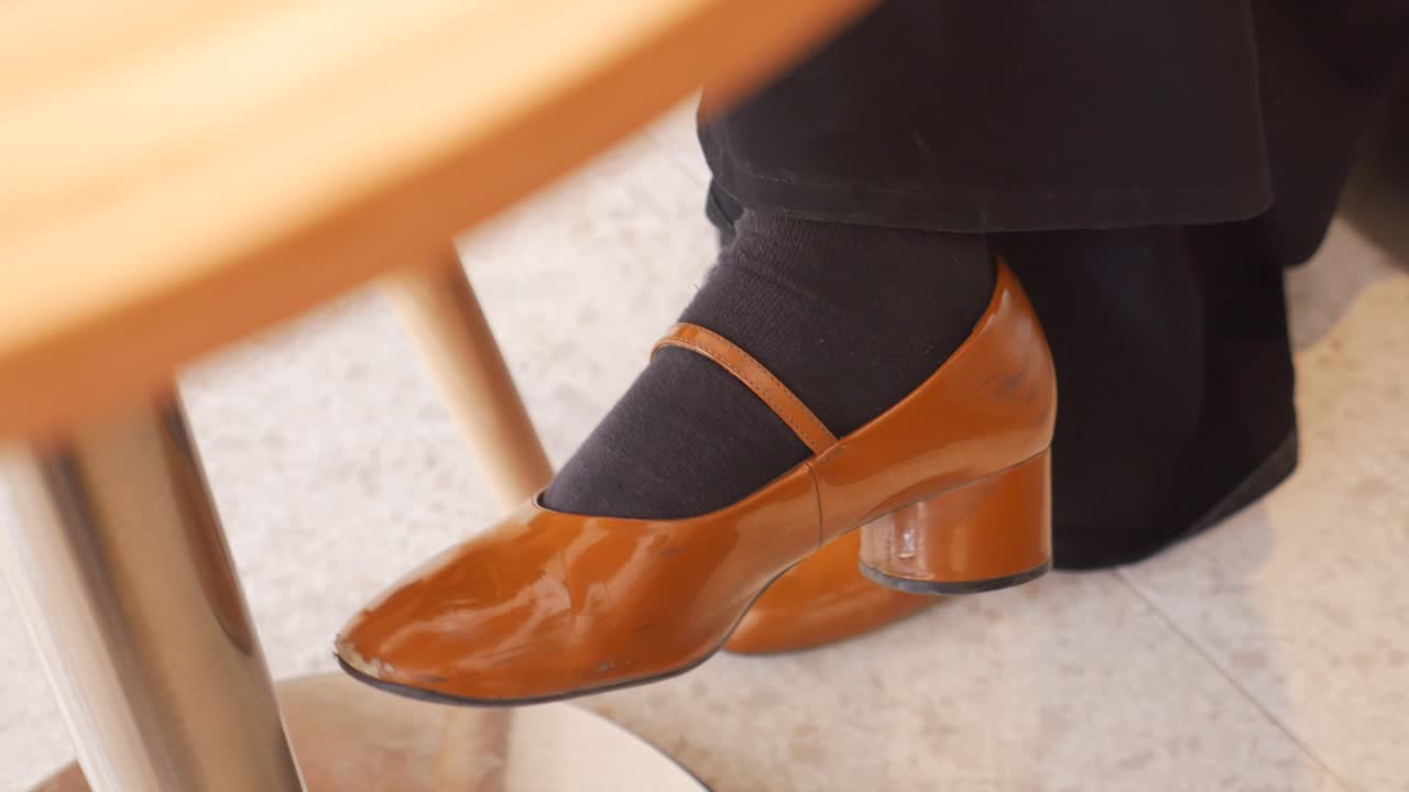 Close-up of a woman's shoe