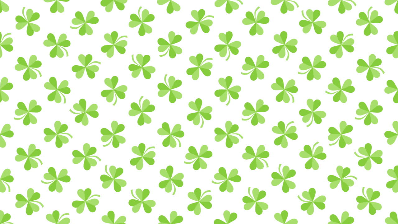 animación día de san patricio con tréboles verdes en movimiento 24
