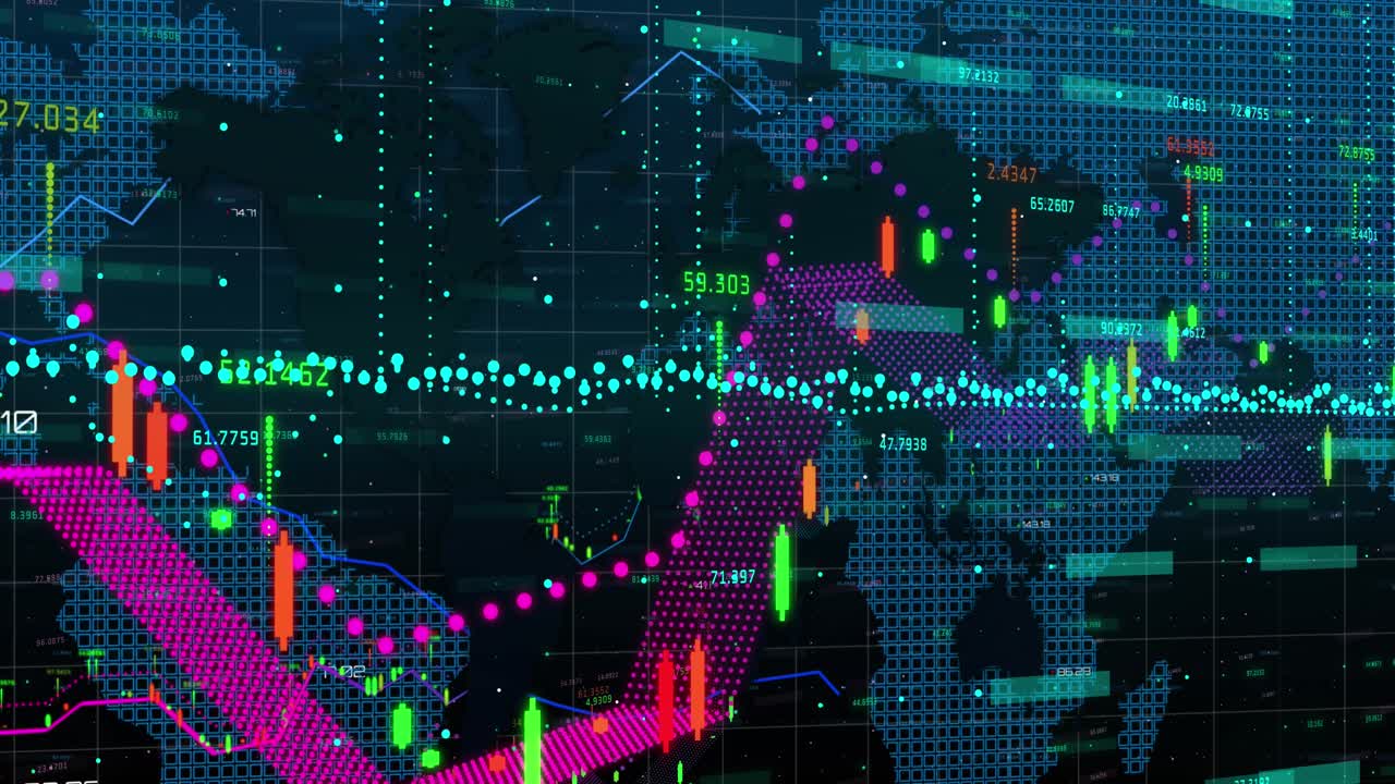 Animazione di testo con globo e rete di connessioni