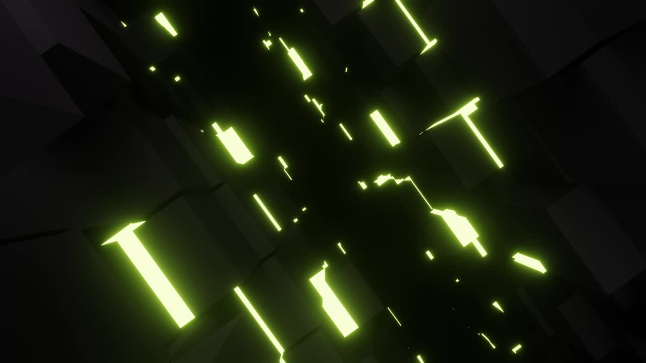 Movement of the metal lighted cubic walls VJ loop